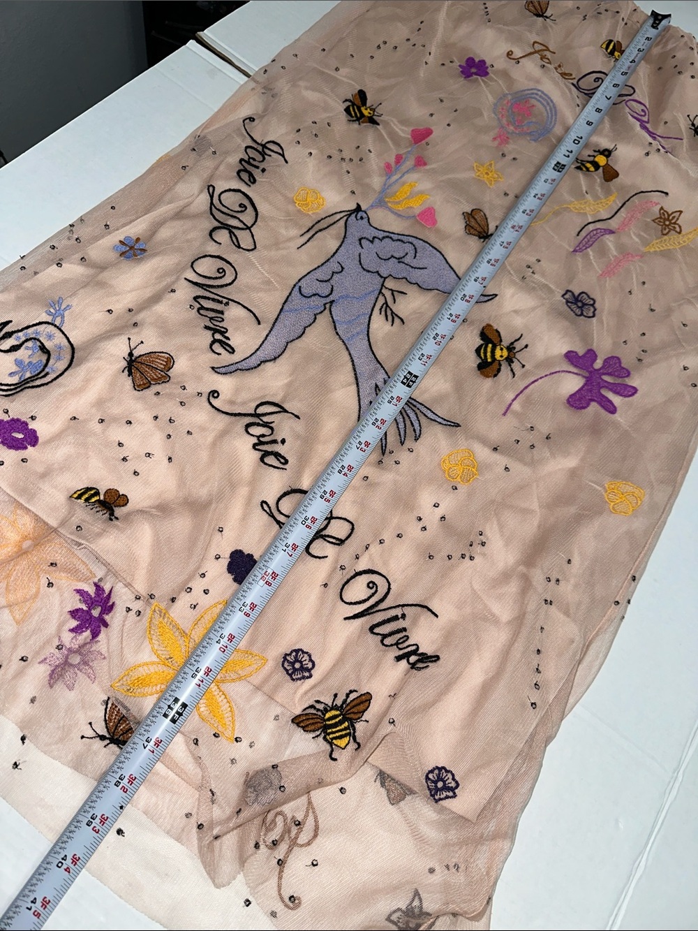 Anthropologie Icon Embroidered Maxi Skirt Whimsy Nature Fairy Womens XL - Picture 11 of 11